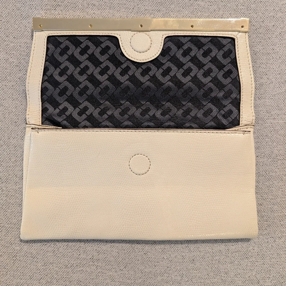 Diane Von Furstenberg Ivory Clutch with Black Accent - Picture 7 of 7